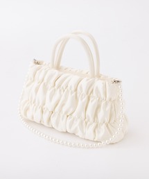 one after another NICE CLAUP | 【moon light marine collection】パールショルダー付きシャーリングバッグ(ショルダーバッグ)