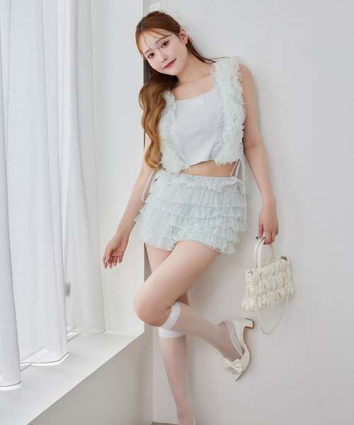 one after another NICE CLAUP（ワンアフターアナザーナイスクラップ）の「【moon light marine collection】パールショルダー付きシャーリングバッグ（ショルダーバッグ・レディース・シルバー/アイボリー・FREE）」の14枚目の写真
