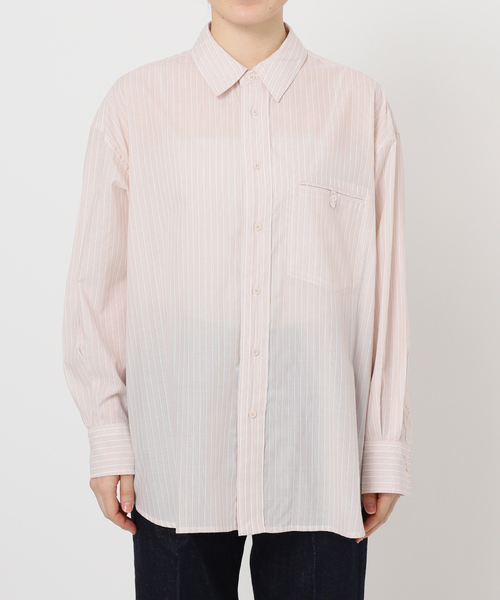 【COHINA】バックスリットシアーストライプシャツ COHINA - [美品] COHINA バックスリット シアー ストライプ