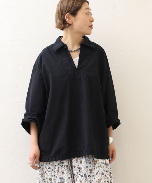 セール】【ARMEN】POPLIN SKIPPER SHIRT（シャツ/ブラウス
