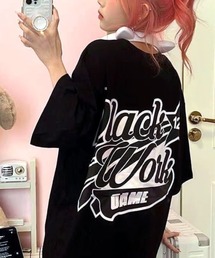 グラフィックロゴプリントオーバーサイズTシャツ