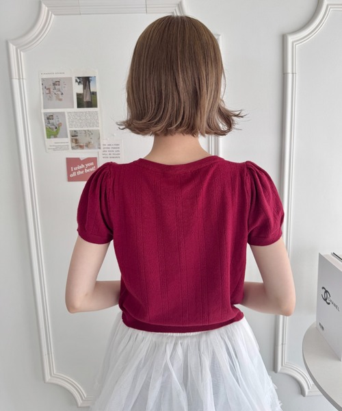 Loueme(ルエム)の「ローズ刺繍アイレットニットカーディガン(カーディガン/ボレロ・レディース・レッド/ピンク/ホワイト・FREE)」の18枚目の写真