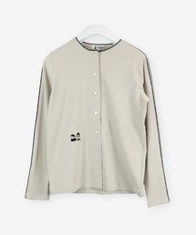 コットン混リブカーディガン