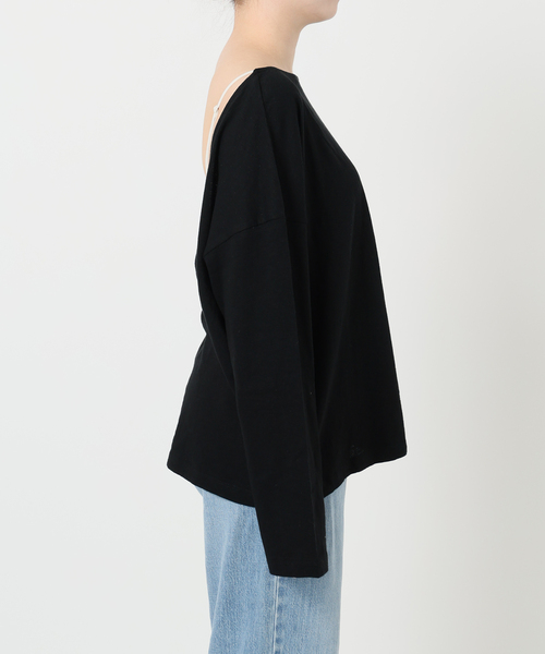 IENA ROUGH COTTON BACK OPEN ボートネックロンT IENA tシャツ ONIT/オニット ROUGH COTTON BACK OPEN ボート