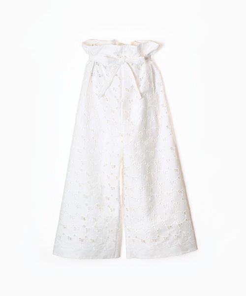 HOLIDAY（ホリデイ）の「HEART LACE SUPER WIDE PANTS ハートレーススーパーワイドパンツ（その他パンツ・レディース・ホワイト/ブラック・ONE SIZE）」の2枚目の写真