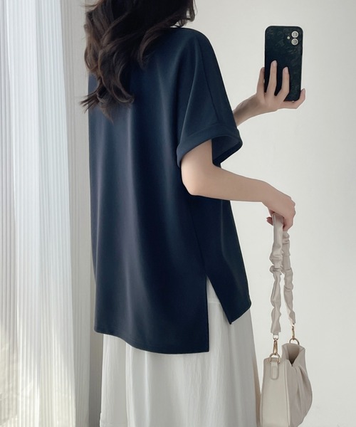 ABITOKYO（アビトーキョー）の「スキッパネックプルオーバー（Tシャツ/カットソー・レディース・チャコールグレー/アイボリー/ブラック・M/L/XL）」の11枚目の写真
