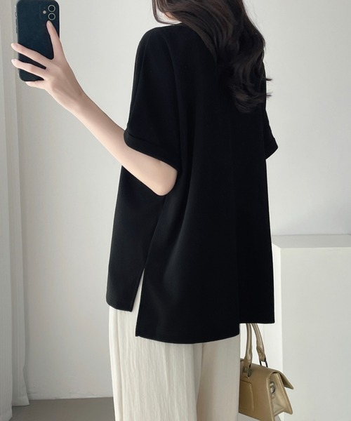 ABITOKYO（アビトーキョー）の「スキッパネックプルオーバー（Tシャツ/カットソー・レディース・チャコールグレー/アイボリー/ブラック・M/L/XL）」の18枚目の写真