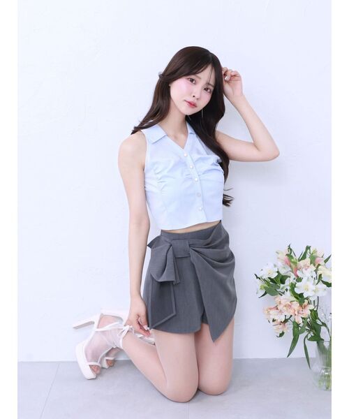 EATME（イートミー）の「リボンラップショートパンツ（その他パンツ・レディース・グレー/ベージュ/ブラック・MEDIUM/SMALL）」の5枚目の写真