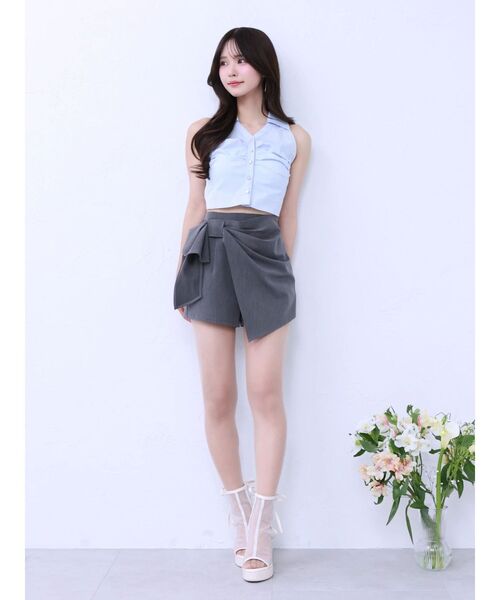 EATME（イートミー）の「リボンラップショートパンツ（その他パンツ・レディース・グレー/ベージュ/ブラック・MEDIUM/SMALL）」の6枚目の写真