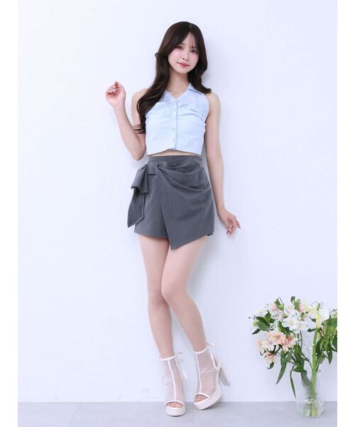 EATME（イートミー）の「リボンラップショートパンツ（その他パンツ・レディース・グレー/ベージュ/ブラック・MEDIUM/SMALL）」の8枚目の写真