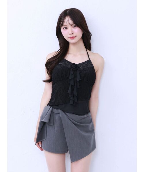 EATME（イートミー）の「リボンラップショートパンツ（その他パンツ・レディース・グレー/ベージュ/ブラック・MEDIUM/SMALL）」の9枚目の写真