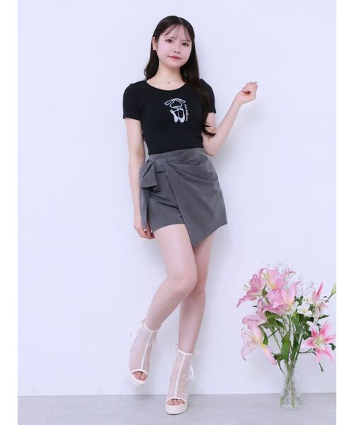 EATME（イートミー）の「リボンラップショートパンツ（その他パンツ・レディース・グレー/ベージュ/ブラック・MEDIUM/SMALL）」の15枚目の写真