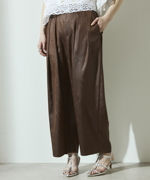 Firsthand（ファーストハンド）の「Firsthand/ファーストハンド チンツ加工 イージーワイドパンツ / 2タックワイドイージーパンツ（その他パンツ・レディース・ワイン/ブラック/ブラウン・S/M）」の5枚目の写真