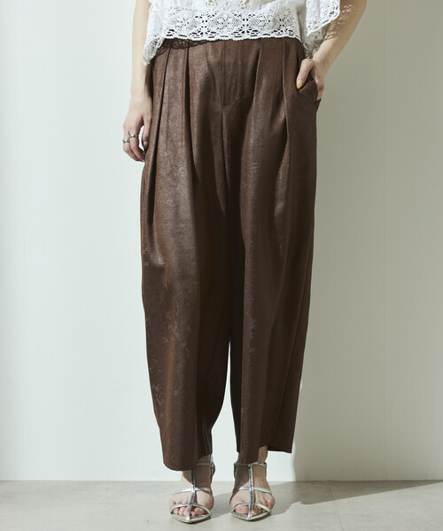Firsthand（ファーストハンド）の「Firsthand/ファーストハンド チンツ加工 イージーワイドパンツ / 2タックワイドイージーパンツ（その他パンツ・レディース・ワイン/ブラック/ブラウン・S/M）」の6枚目の写真