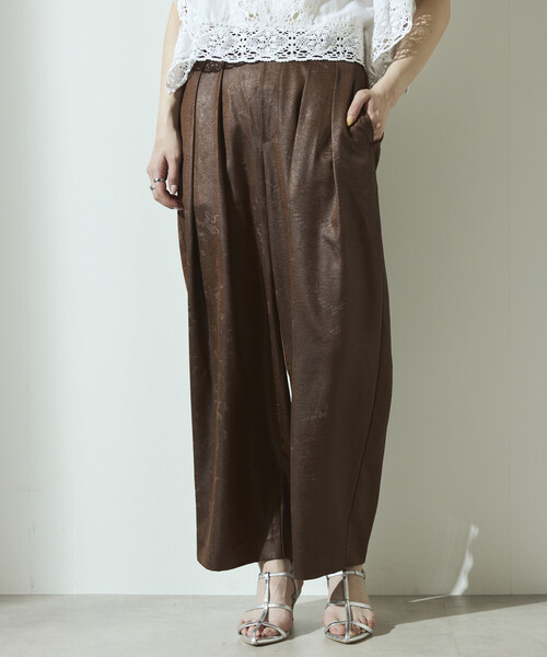 Firsthand（ファーストハンド）の「Firsthand/ファーストハンド チンツ加工 イージーワイドパンツ / 2タックワイドイージーパンツ（その他パンツ・レディース・ワイン/ブラック/ブラウン・S/M）」の7枚目の写真