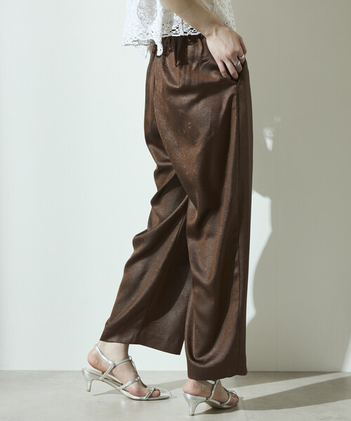 Firsthand（ファーストハンド）の「Firsthand/ファーストハンド チンツ加工 イージーワイドパンツ / 2タックワイドイージーパンツ（その他パンツ・レディース・ワイン/ブラック/ブラウン・S/M）」の10枚目の写真