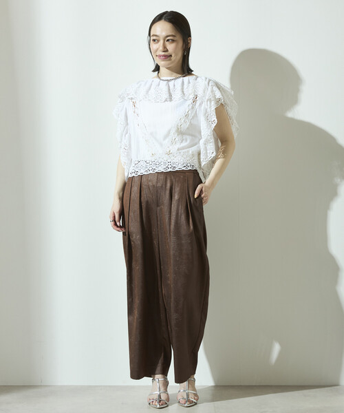 Firsthand（ファーストハンド）の「Firsthand/ファーストハンド チンツ加工 イージーワイドパンツ / 2タックワイドイージーパンツ（その他パンツ・レディース・ワイン/ブラック/ブラウン・S/M）」の13枚目の写真