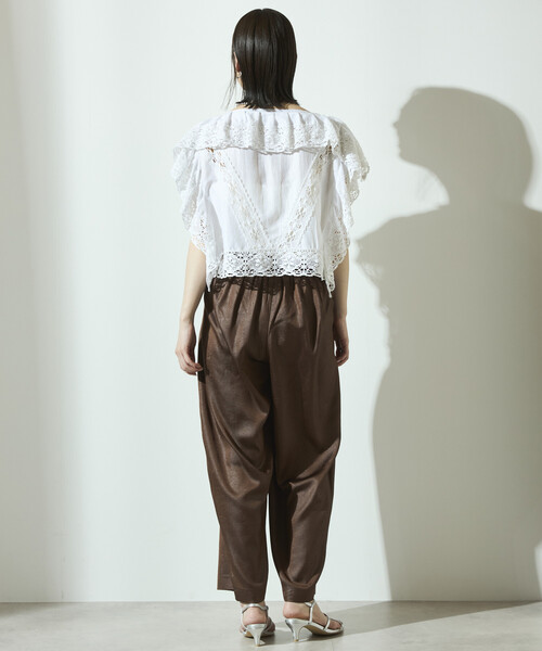 Firsthand（ファーストハンド）の「Firsthand/ファーストハンド チンツ加工 イージーワイドパンツ / 2タックワイドイージーパンツ（その他パンツ・レディース・ワイン/ブラック/ブラウン・S/M）」の15枚目の写真