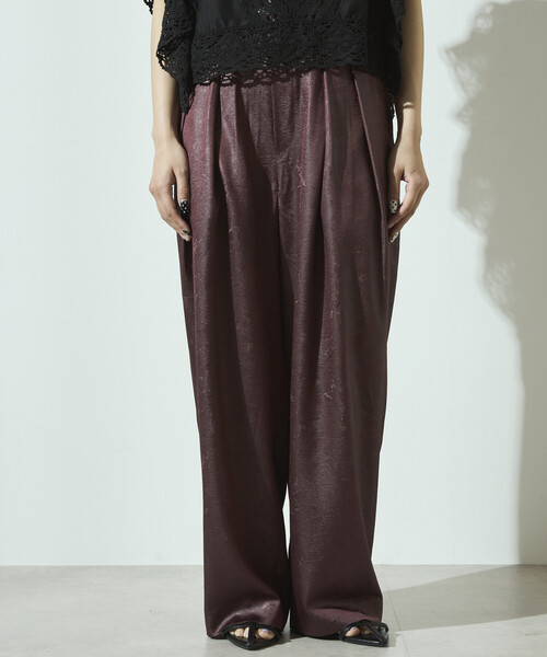 Firsthand（ファーストハンド）の「Firsthand/ファーストハンド チンツ加工 イージーワイドパンツ / 2タックワイドイージーパンツ（その他パンツ・レディース・ワイン/ブラック/ブラウン・S/M）」の21枚目の写真