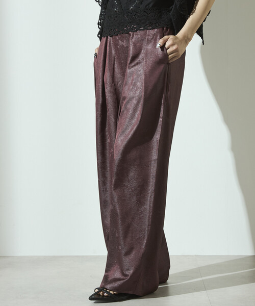 Firsthand（ファーストハンド）の「Firsthand/ファーストハンド チンツ加工 イージーワイドパンツ / 2タックワイドイージーパンツ（その他パンツ・レディース・ワイン/ブラック/ブラウン・S/M）」の22枚目の写真