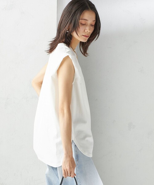 接触冷感〉ポンチ ノースリーブ プルオーバー（Tシャツ