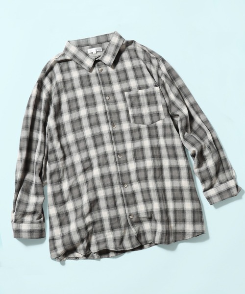 ROOPTOKYO（ループトウキョウ）の「ルーズシルエット オンブレチェック LS 長袖シャツ（シャツ/ブラウス・メンズ・ネイビー/ブラック/グレー・M）」の3枚目の写真