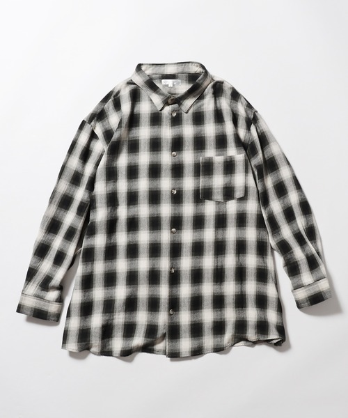 ROOPTOKYO（ループトウキョウ）の「ルーズシルエット オンブレチェック LS 長袖シャツ（シャツ/ブラウス・メンズ・ネイビー/ブラック/グレー・M）」の4枚目の写真
