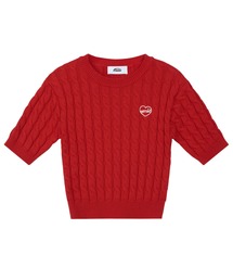 EMIS（イミス）の「HEART CABLE CROPPED KNIT TOP（ニット/セーター）」
