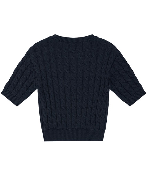 EMIS(イミス)の「HEART CABLE CROPPED KNIT TOP(ニット/セーター・レディース・アイボリー/ネイビー/レッド・FREE)」の8枚目の写真