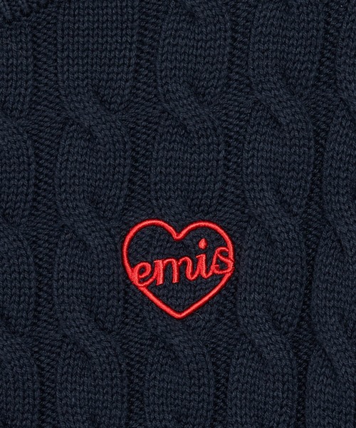 EMIS(イミス)の「HEART CABLE CROPPED KNIT TOP(ニット/セーター・レディース・アイボリー/ネイビー/レッド・FREE)」の10枚目の写真