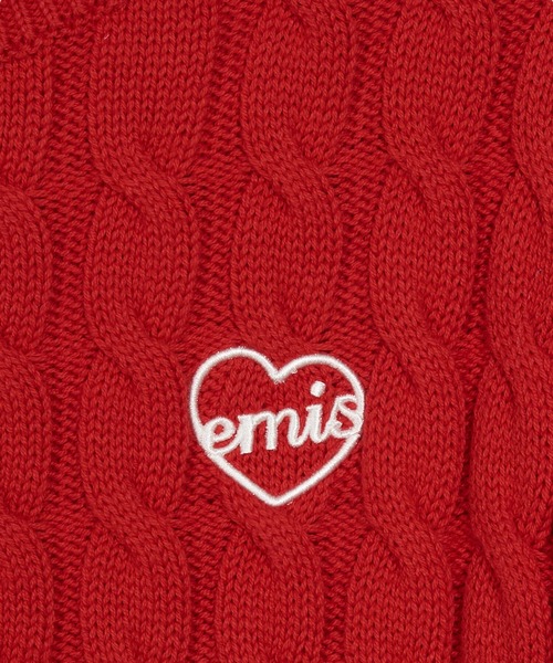 EMIS(イミス)の「HEART CABLE CROPPED KNIT TOP(ニット/セーター・レディース・アイボリー/ネイビー/レッド・FREE)」の13枚目の写真