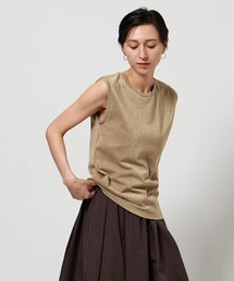 ラメ ノースリーブ カットソー