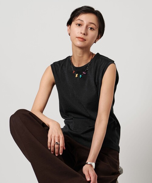 UNITED ARROWS ラメ Tシャツ ブラック ラメ Tシャツ（Tシャツ/カットソー）｜UNITED ARROWS