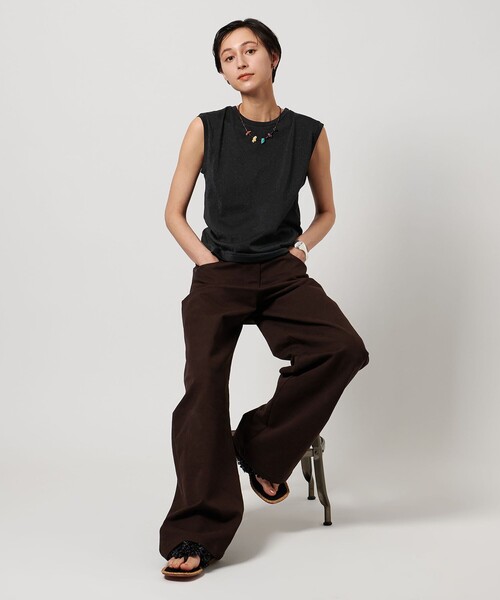 UNITED ARROWS（ユナイテッドアローズ）の「ラメ ノースリーブ カットソー（Tシャツ/カットソー・レディース・シルバー/ナチュラル/ブラック・FREE）」の11枚目の写真