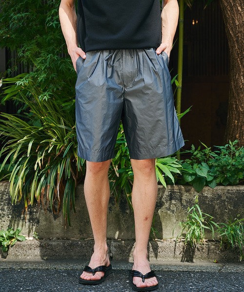 MARKAWARE　プリーツワイドショートパンツ　ブルー MARKAWARE プリーツワイドショートパンツ ブルー
