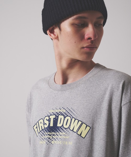 FIRST DOWN（ファーストダウン）の「プリント ショートスリーブ Tシャツ #1（Tシャツ/カットソー・メンズ・杢グレー/ホワイト/ブラック・M/XL/L）」の10枚目の写真