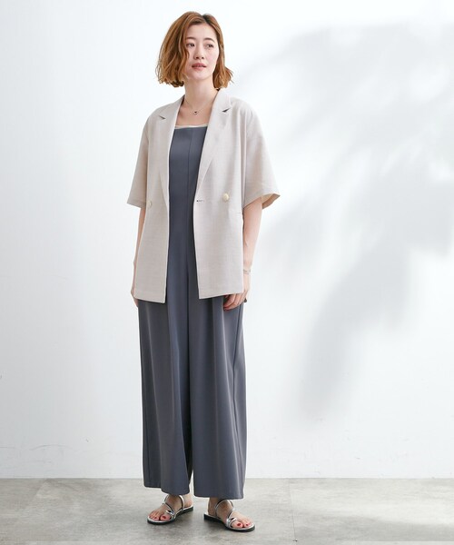 grove(グローブ)の「軽やかに羽織れて、きちんと見え ハーフスリーブテーラードジャケット(テーラードジャケット・レディース・ナチュラル/ベージュ/ネイビー・02/03)」の9枚目の写真