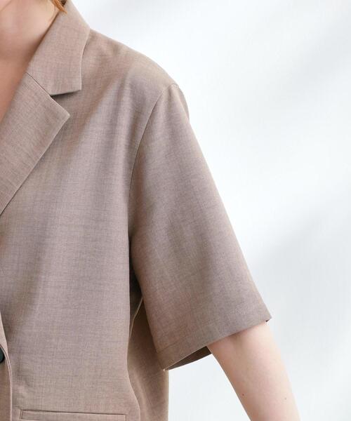 grove(グローブ)の「軽やかに羽織れて、きちんと見え ハーフスリーブテーラードジャケット(テーラードジャケット・レディース・ナチュラル/ベージュ/ネイビー・02/03)」の14枚目の写真
