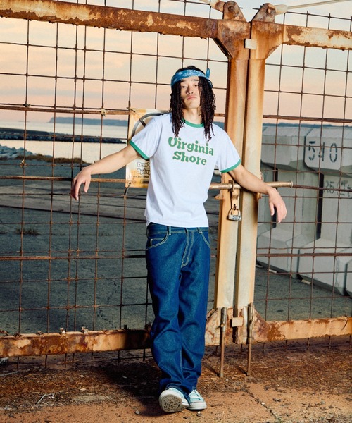 WOKE EDGE（ウォークエッジ）の「Virginia Shore Ringer Tee（Tシャツ/カットソー・メンズ・グリーン・M/L）」の2枚目の写真