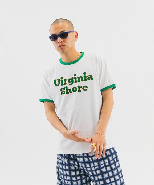 WOKE EDGE（ウォークエッジ）の「Virginia Shore Ringer Tee（Tシャツ/カットソー・メンズ・グリーン・M/L）」の7枚目の写真