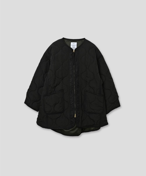kha:ki（カーキ）の「「KHA:KI / カーキ」MIL QUILT ZIP UP JACKET（ミリタリージャケット・レディース・ブラック/グレイッシュベージュ/オリーブ・1）」の2枚目の写真
