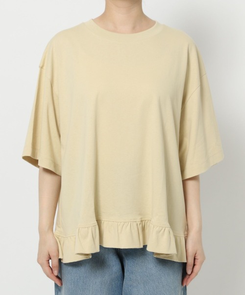 LOWRYS FARM（ローリーズファーム）の「スソフリルＴＥＥ　499875（Tシャツ/カットソー・レディース・ベージュ/オフホワイト/ブラック・LONG/SHORT）」の10枚目の写真