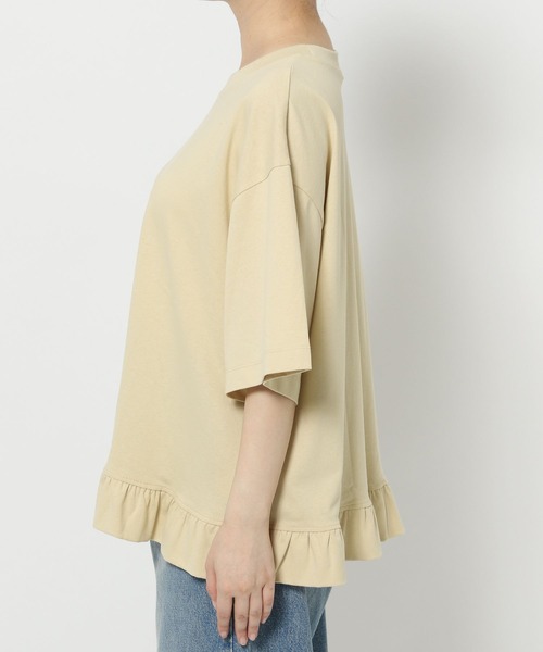 LOWRYS FARM（ローリーズファーム）の「スソフリルＴＥＥ　499875（Tシャツ/カットソー・レディース・ベージュ/オフホワイト/ブラック・LONG/SHORT）」の11枚目の写真