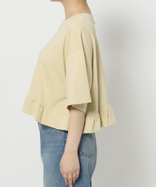 LOWRYS FARM（ローリーズファーム）の「スソフリルＴＥＥ　499875（Tシャツ/カットソー・レディース・ベージュ/オフホワイト/ブラック・LONG/SHORT）」の19枚目の写真