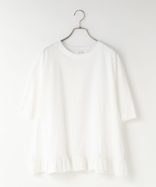 LOWRYS FARM（ローリーズファーム）の「スソフリルＴＥＥ　499875（Tシャツ/カットソー・レディース・ベージュ/オフホワイト/ブラック・LONG/SHORT）」の22枚目の写真