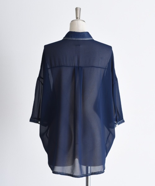 デニムMIXシアーチュニックシャツ Eimee Law│Eimee Law