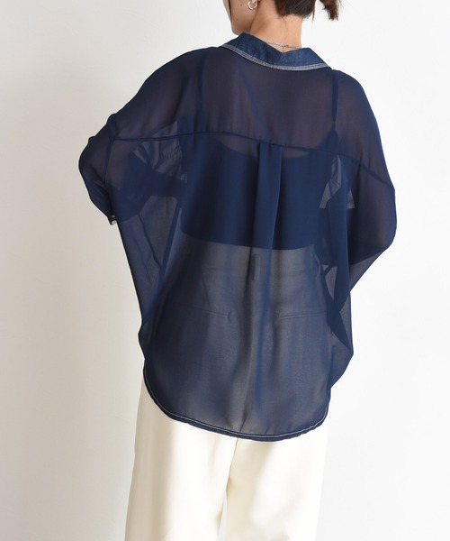 デニムMIXシアーチュニックシャツ Eimee Law│Eimee Law