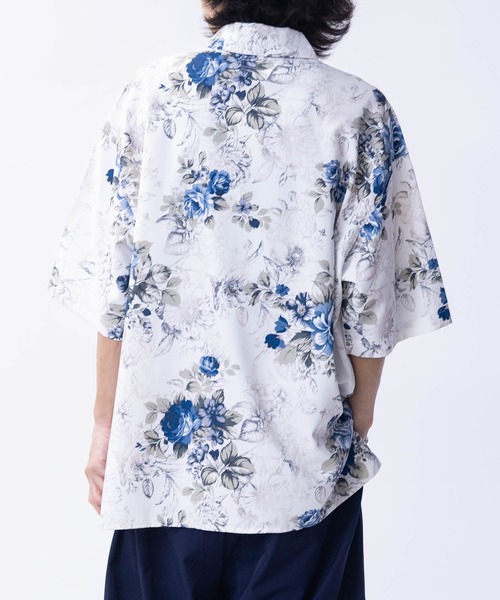 JOHN'S CLOSET(ジョンズクローゼット)の「【14】アソートプリント サイドスリット オーバーサイズ 半袖シャツ(シャツ/ブラウス・メンズ・グレー系2/ホワイト系2/ホワイト系1/グレー系1/ネイビー/グリーン系1/ベージュ系1・LARGE/MEDIUM)」の16枚目の写真