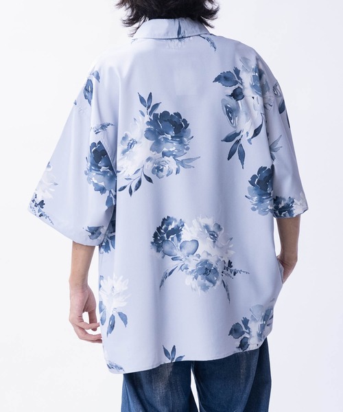 JOHN'S CLOSET(ジョンズクローゼット)の「【14】アソートプリント サイドスリット オーバーサイズ 半袖シャツ(シャツ/ブラウス・メンズ・グレー系2/ホワイト系2/ホワイト系1/グレー系1/ネイビー/グリーン系1/ベージュ系1・LARGE/MEDIUM)」の22枚目の写真