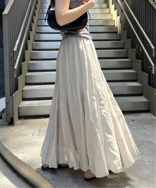 WEB限定追加3》シアーレーヨンリネンスカート（スカート